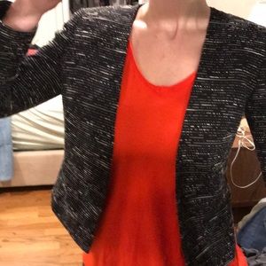 Tahari Black white tweed blazer